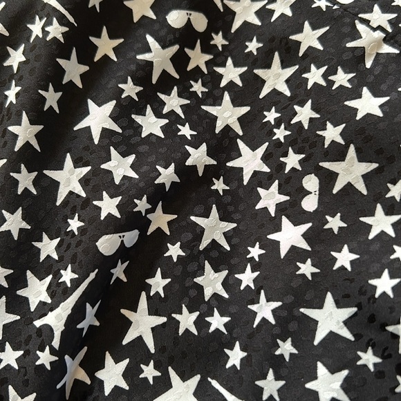 EUC Karl Lagerfeld Paris Star Printed Ruffle Dress  Black & White Size 12 - Picture 13 of 13